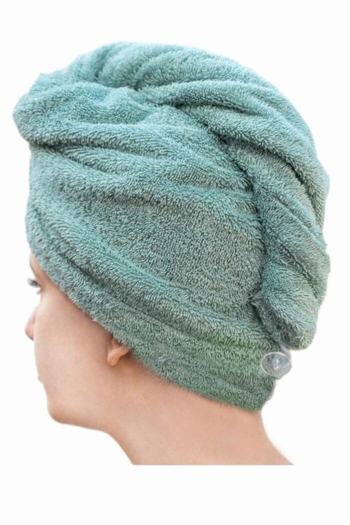 Haarhanddoek mineral green