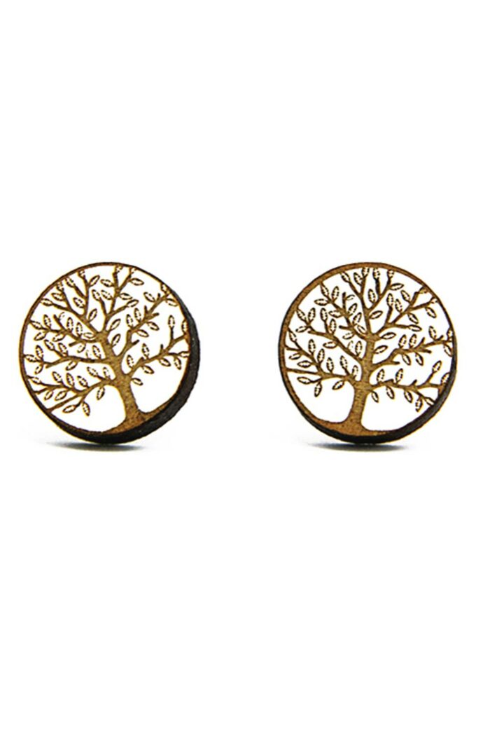 Oorbelsteker Tree of life wit