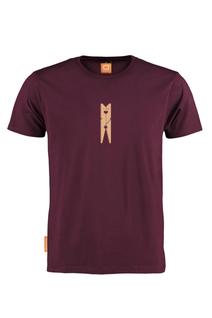 Bordeauxrood t-shirt ronde hals Hou me vast