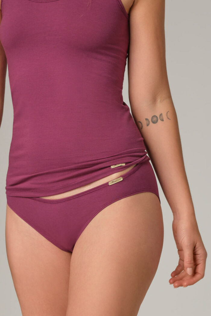 Jazzpants/bikinislip biokatoen bordeaux