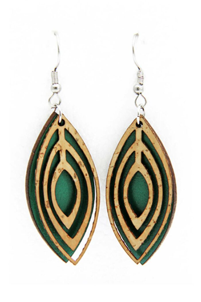 Oorbel hang drop blauwgroen