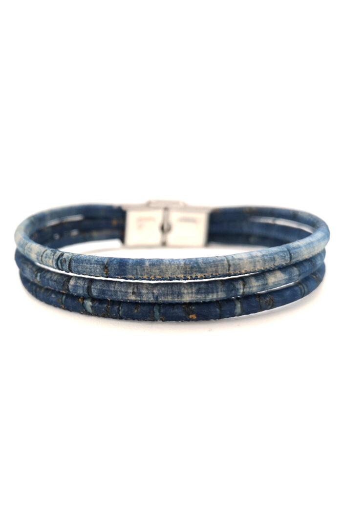 Armband unisex kurk blauw