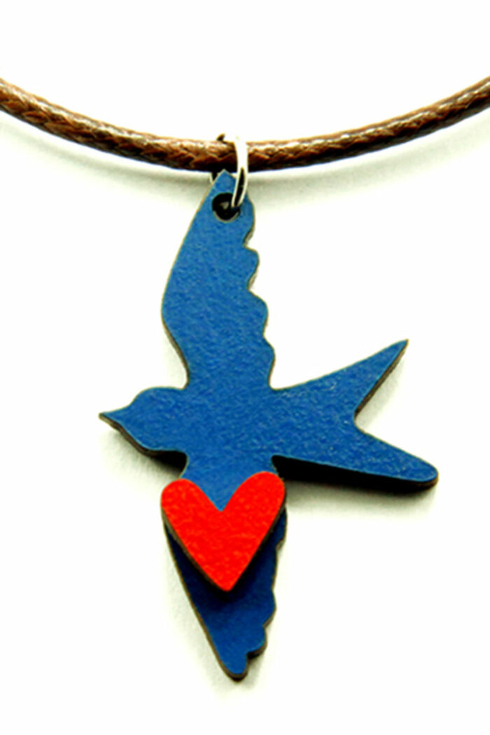 Ketting zwaluw hartje blauw