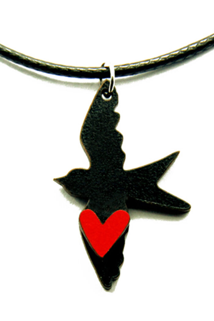 Ketting zwaluw hartje zwart