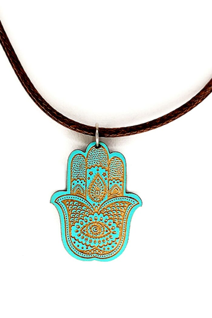Ketting hand van Fatima aqua
