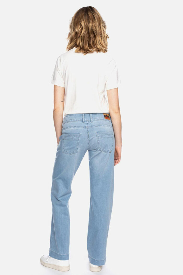 Damesjeans met wijdere pijp lichtblauw - Afbeelding 2