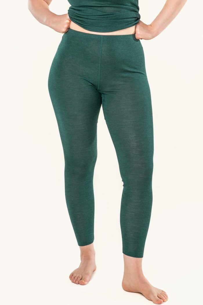 Legging wol-zijde groen - Afbeelding 2
