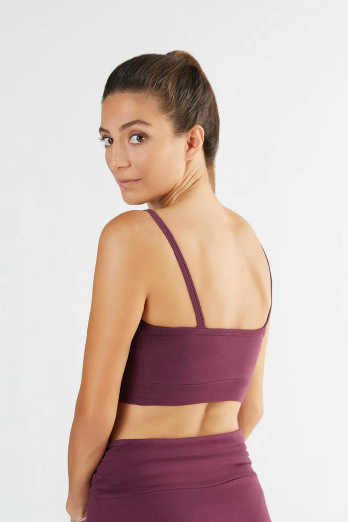 Bustier met brede onderrand aubergine - Afbeelding 2
