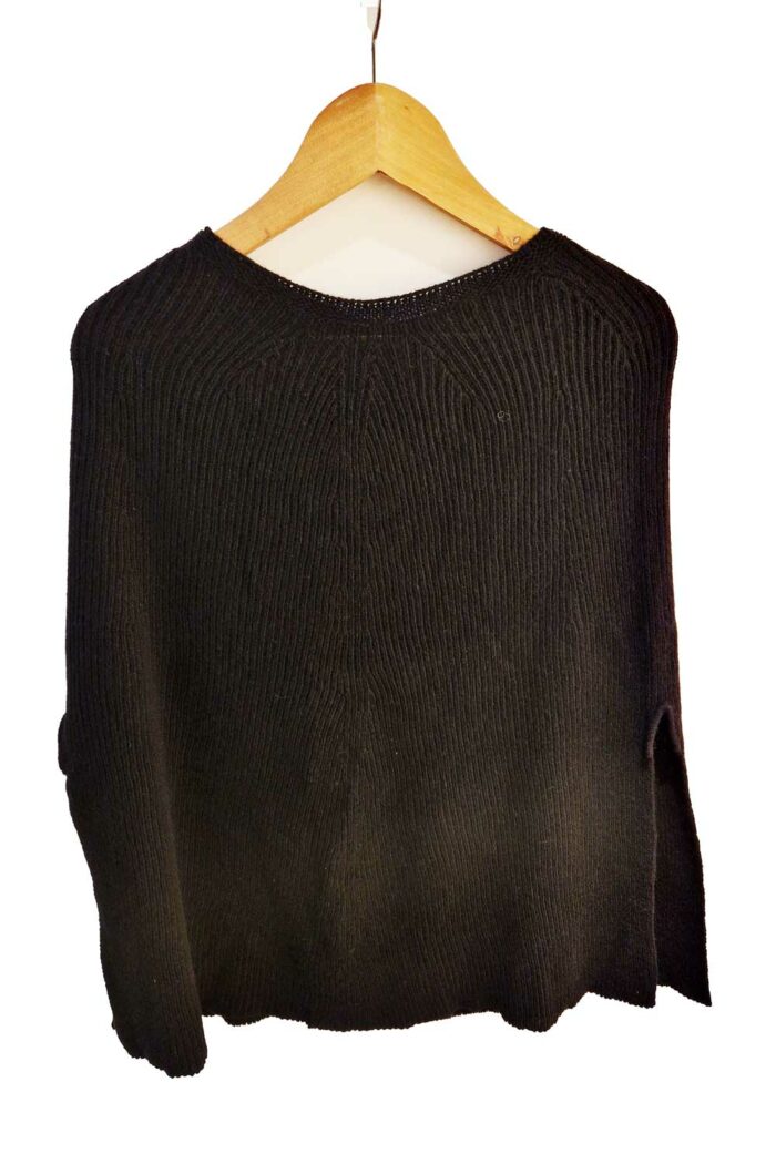 Poncho gerecycled kasjmier zwart