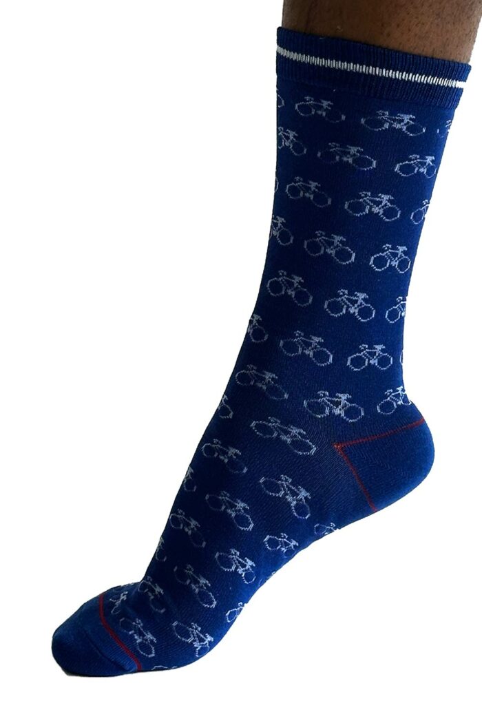 Sokken bamboe fietsjes navy