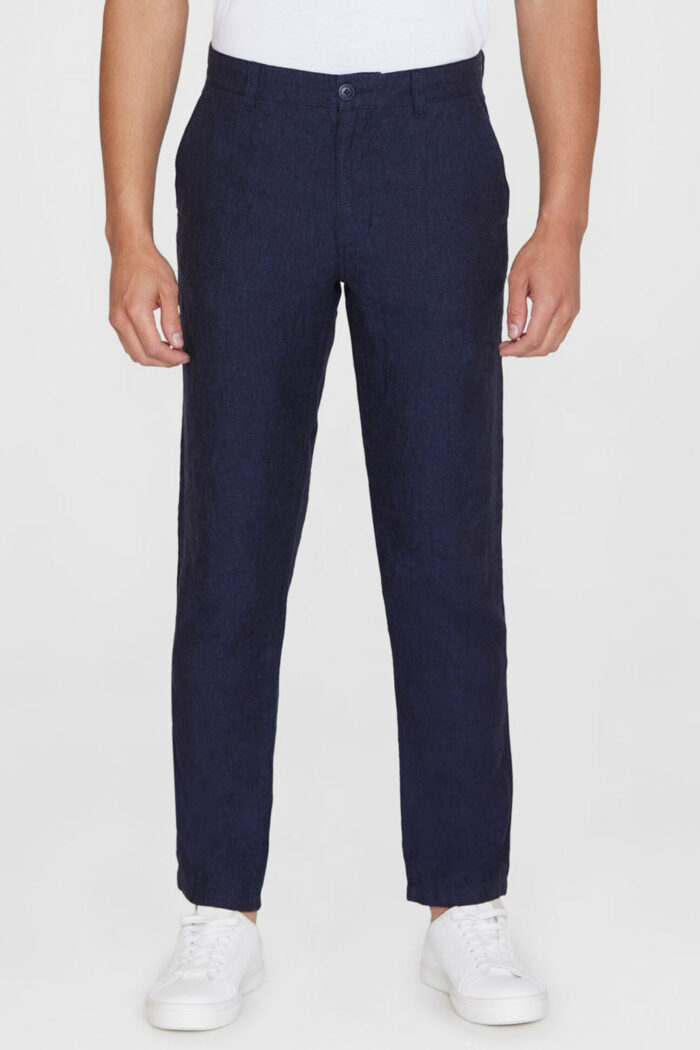 Donkerblauwe linnen zomerbroek