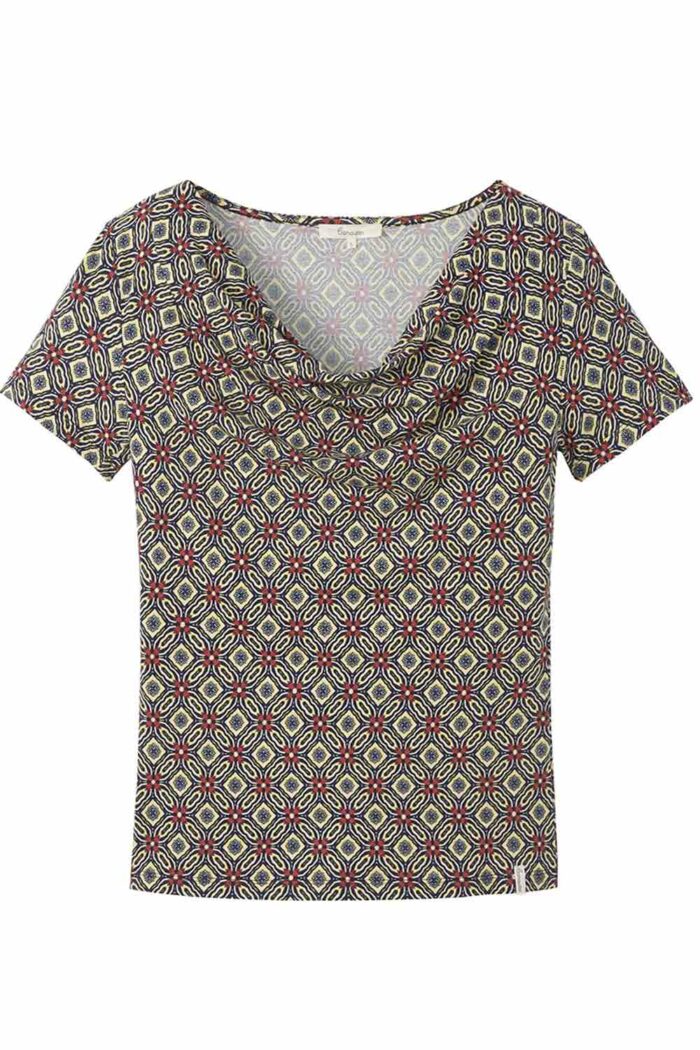 T-shirt watervalhals kaleidoscoop