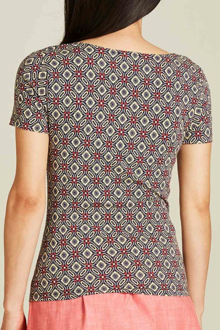 T-shirt watervalhals kaleidoscoop - Afbeelding 3
