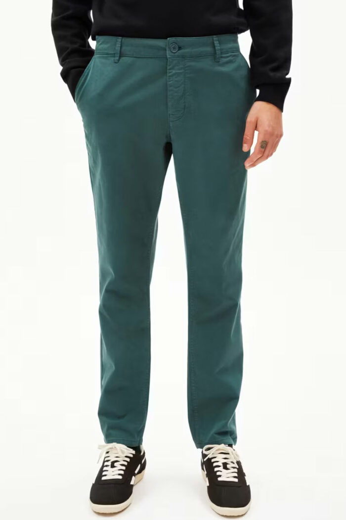 Groene chino herenbroek