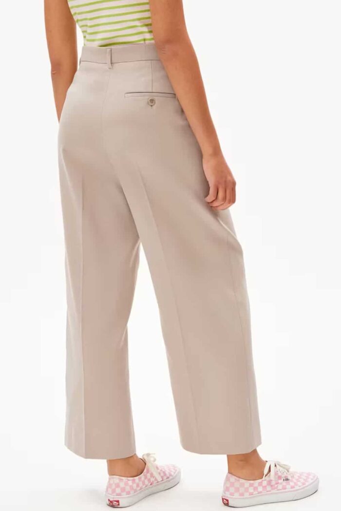 Pantalon wijde pijp zandkleur - Afbeelding 2