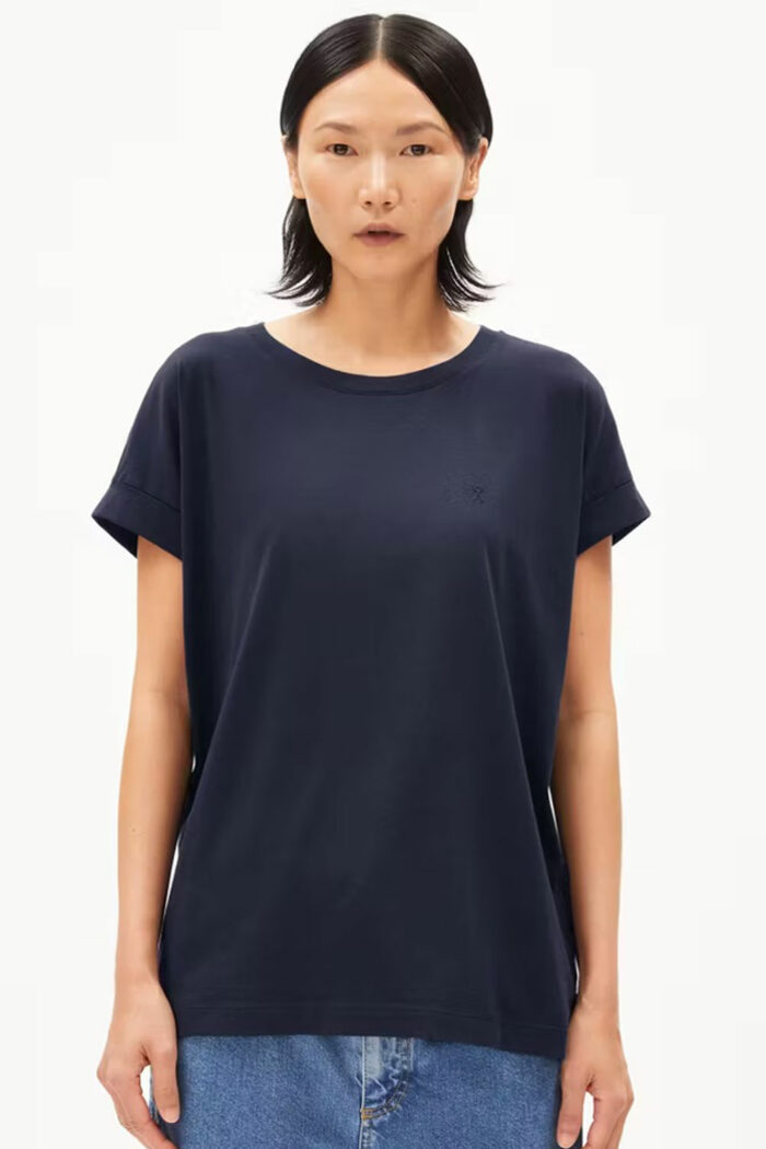 T-shirt ronde hals donkerblauw - Afbeelding 3