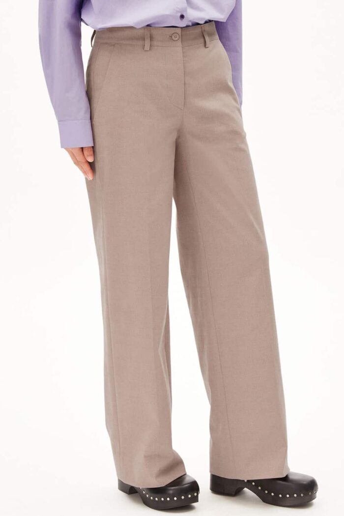 Pantalon biokatoen zandkleurig - Afbeelding 2