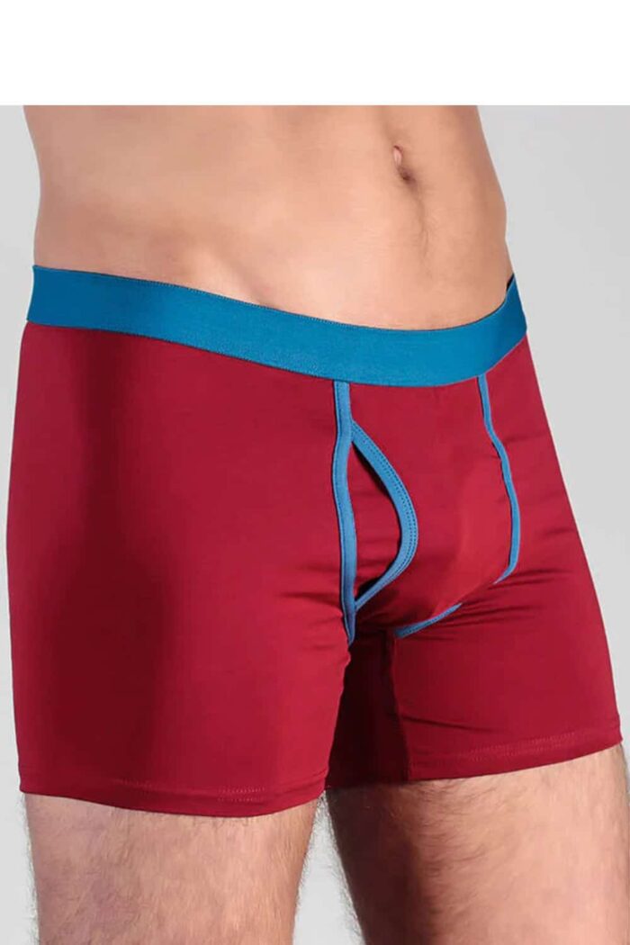 Boxershort lange pijp met gulp - rood