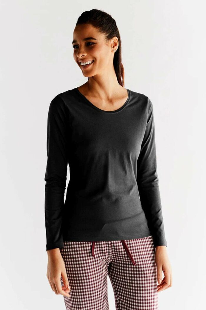Shirt lange mouw 100% biokatoen - zwart