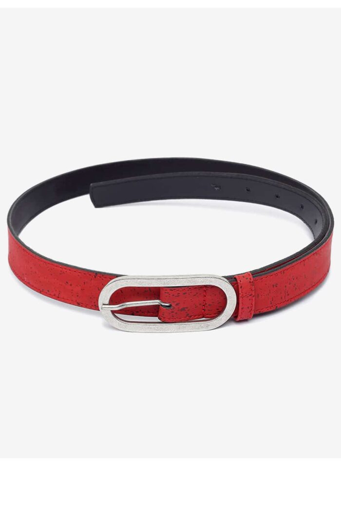 Vegan riem kurk 2,5 cm Rood