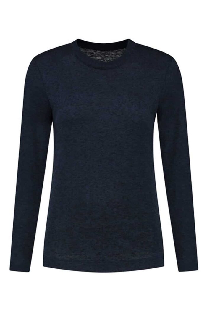 Longsleeve heren woolcel donkerblauw