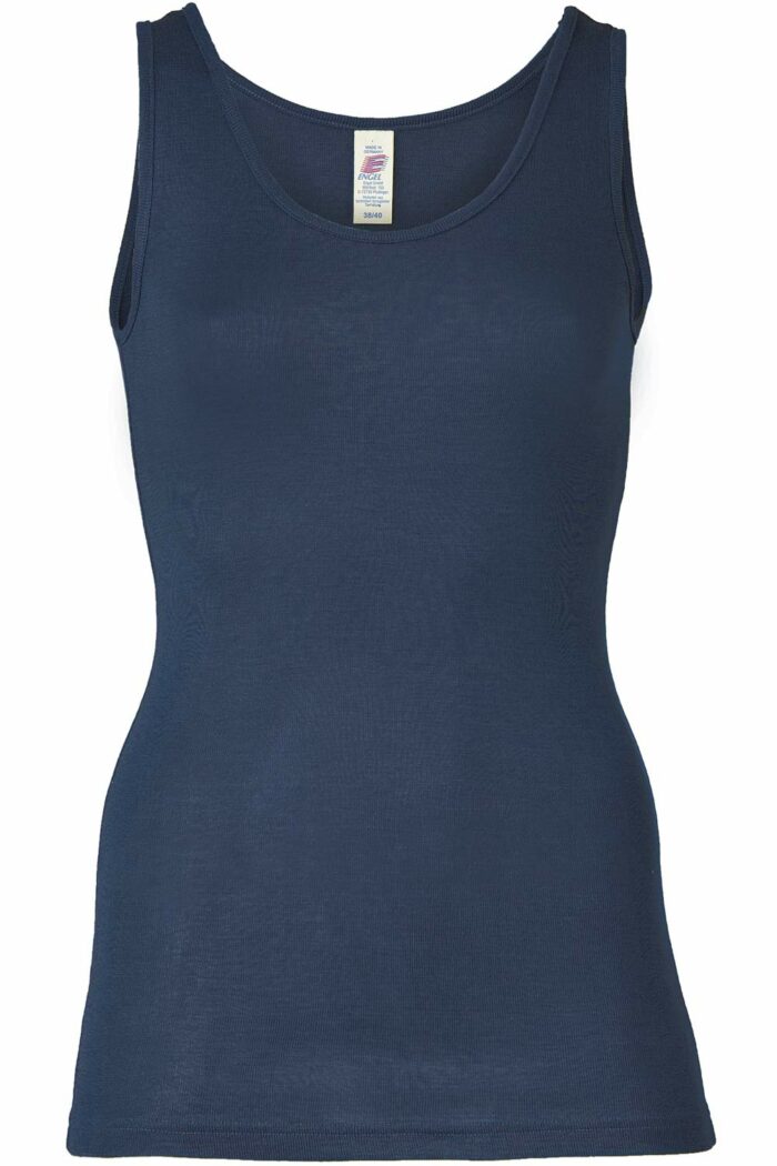 Dameshemd wol zijde donkerblauw