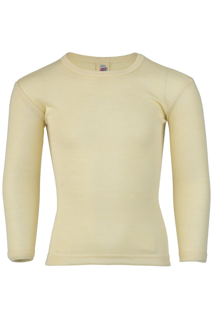 Effen kindershirt wol zijde natuur