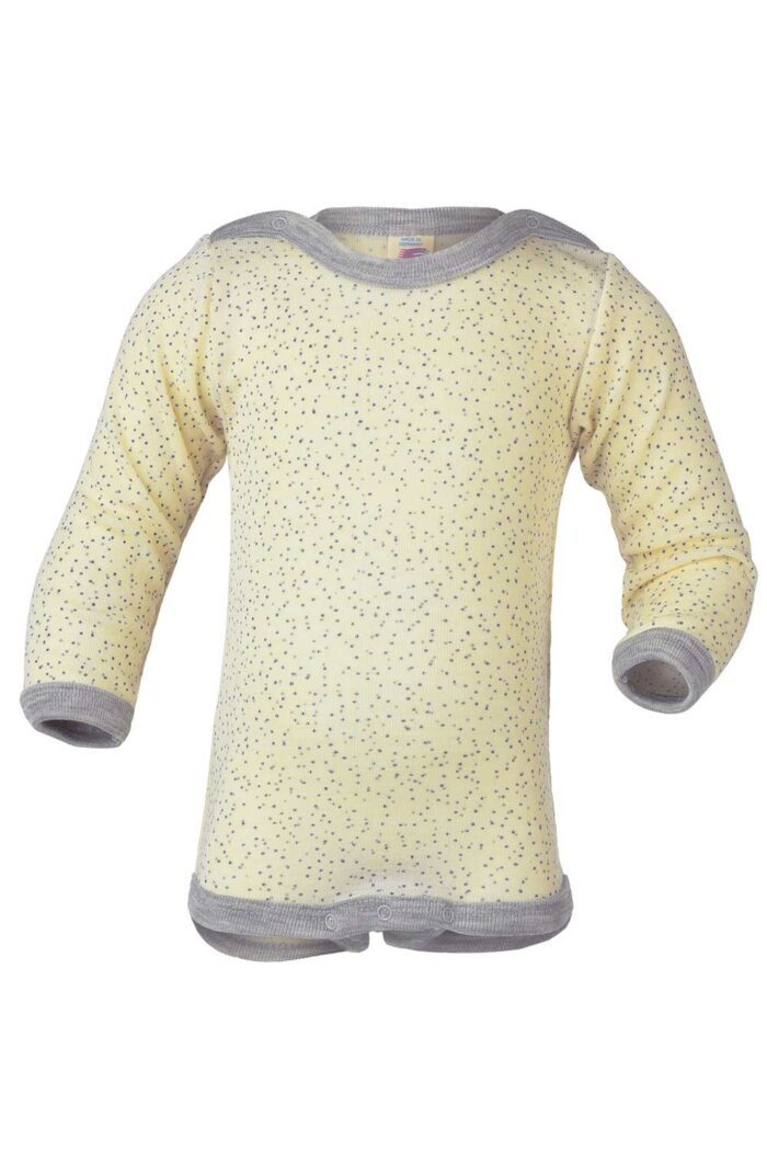 Romper lange mouw wol/zijde print