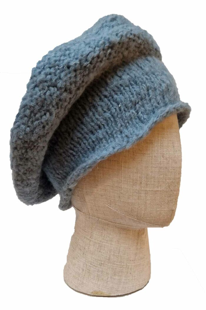 Wollen baret lichtblauw