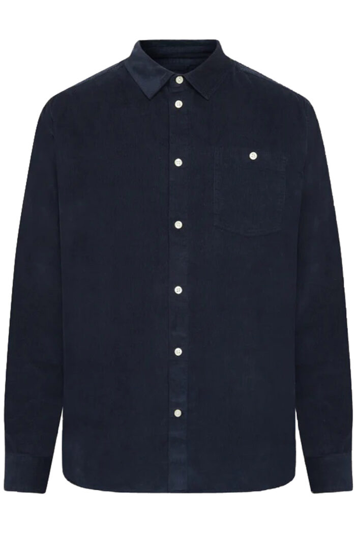 Donkerblauw corduroy overhemd