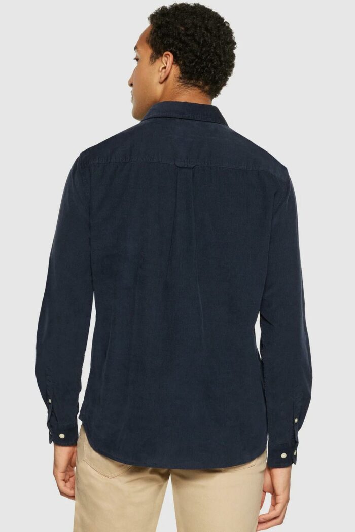 Donkerblauw corduroy overhemd - Afbeelding 3