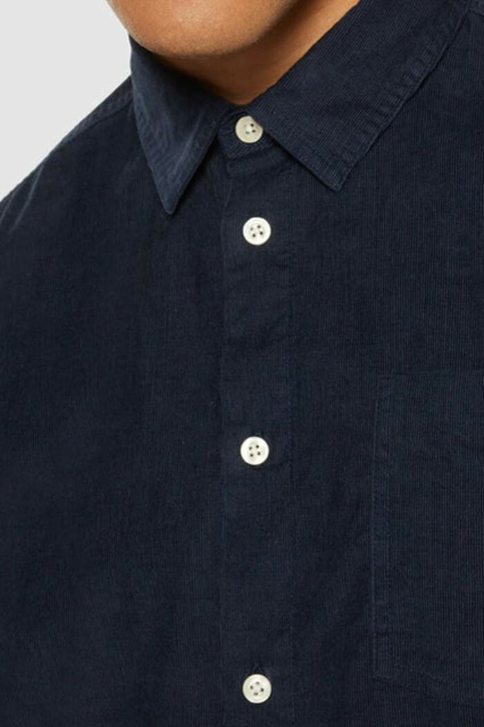 Donkerblauw corduroy overhemd - Afbeelding 4