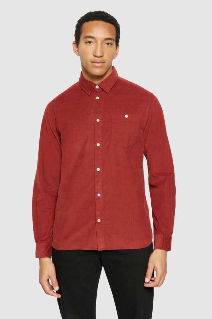 Oranjebruin corduroy overhemd - Afbeelding 2