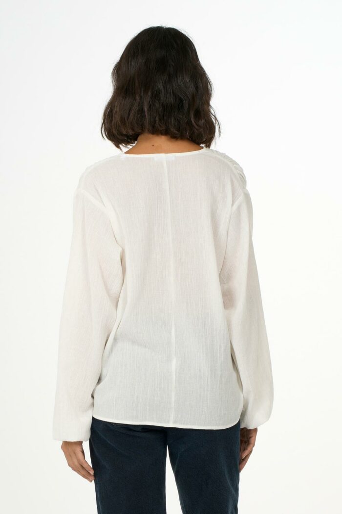 Dunne crepe blouse wit - Afbeelding 2