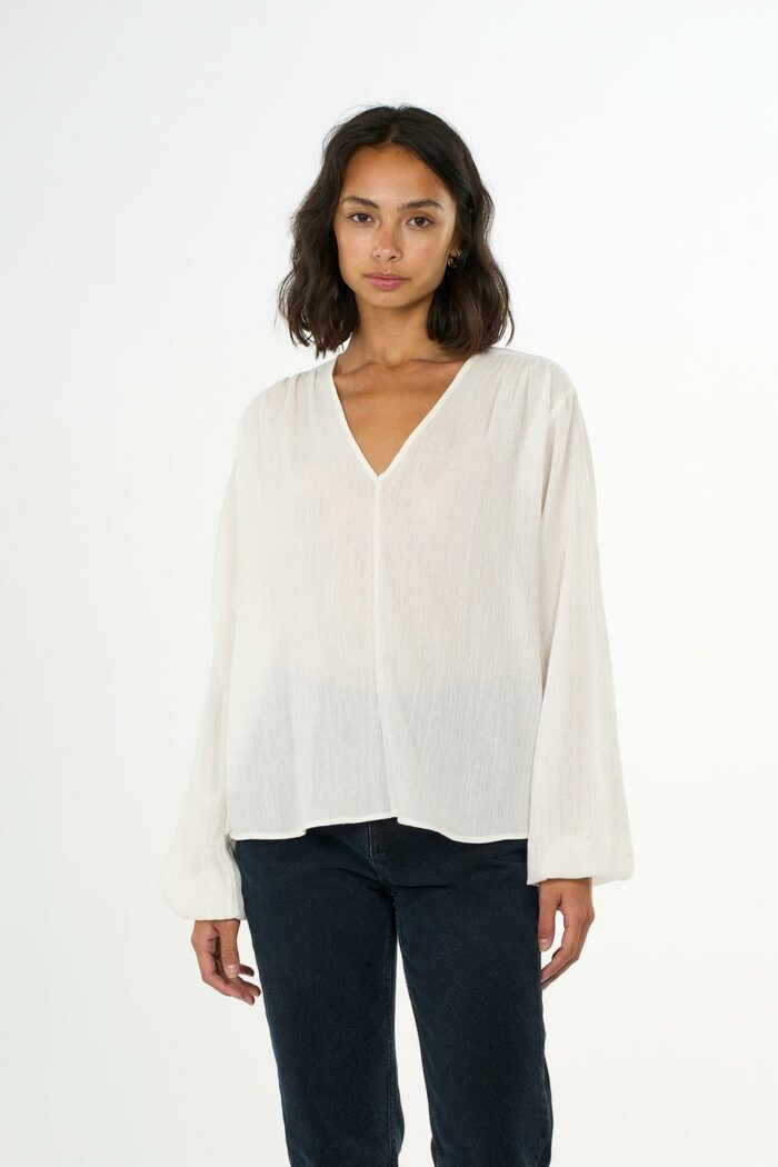 Dunne crepe blouse wit