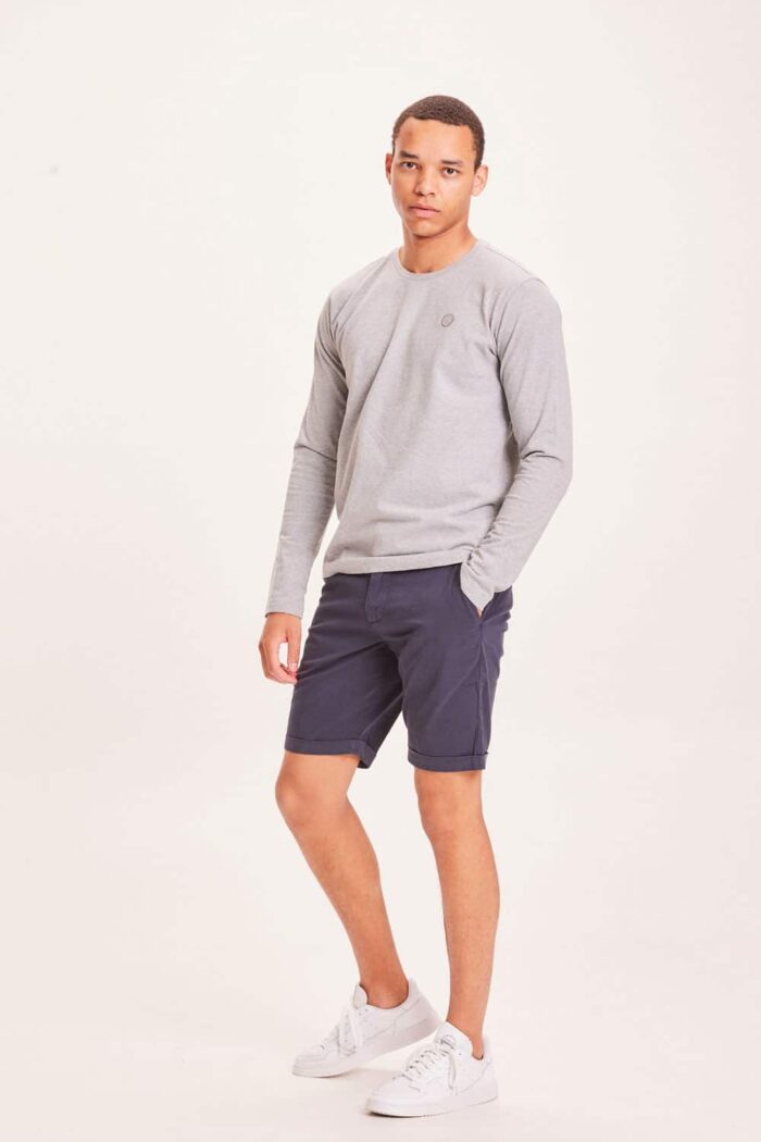 Korte broek donkerblauw biokatoen met stretch