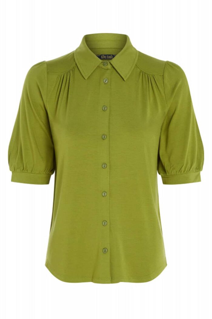 Carina blouse korte mouw ecovero light groen