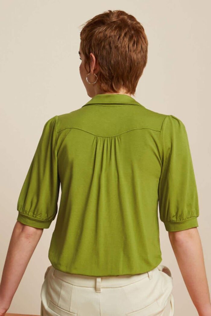 Carina blouse korte mouw ecovero light groen - Afbeelding 3