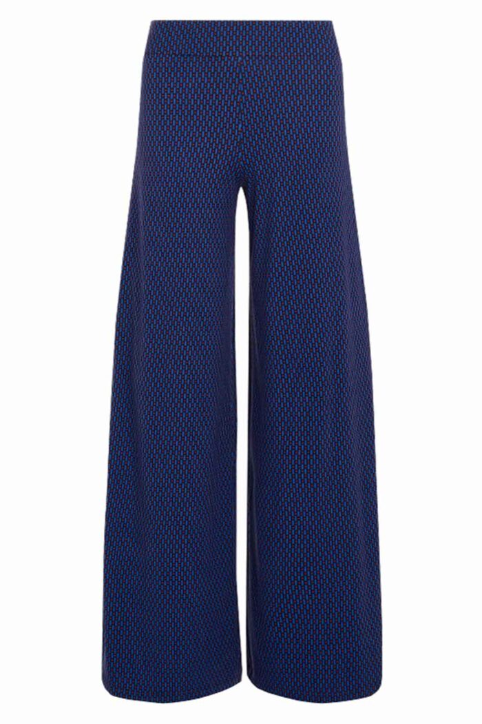 Palazzo broek blauw met rode print