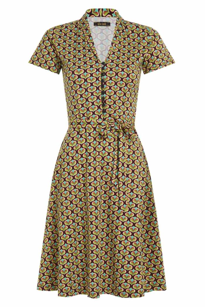 Jurk korte mouw en retroprint