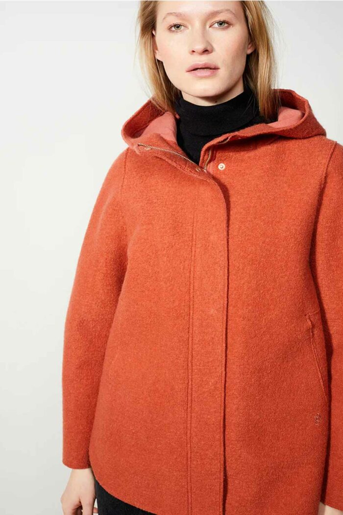 Kort winterjack wol oranje - Afbeelding 2