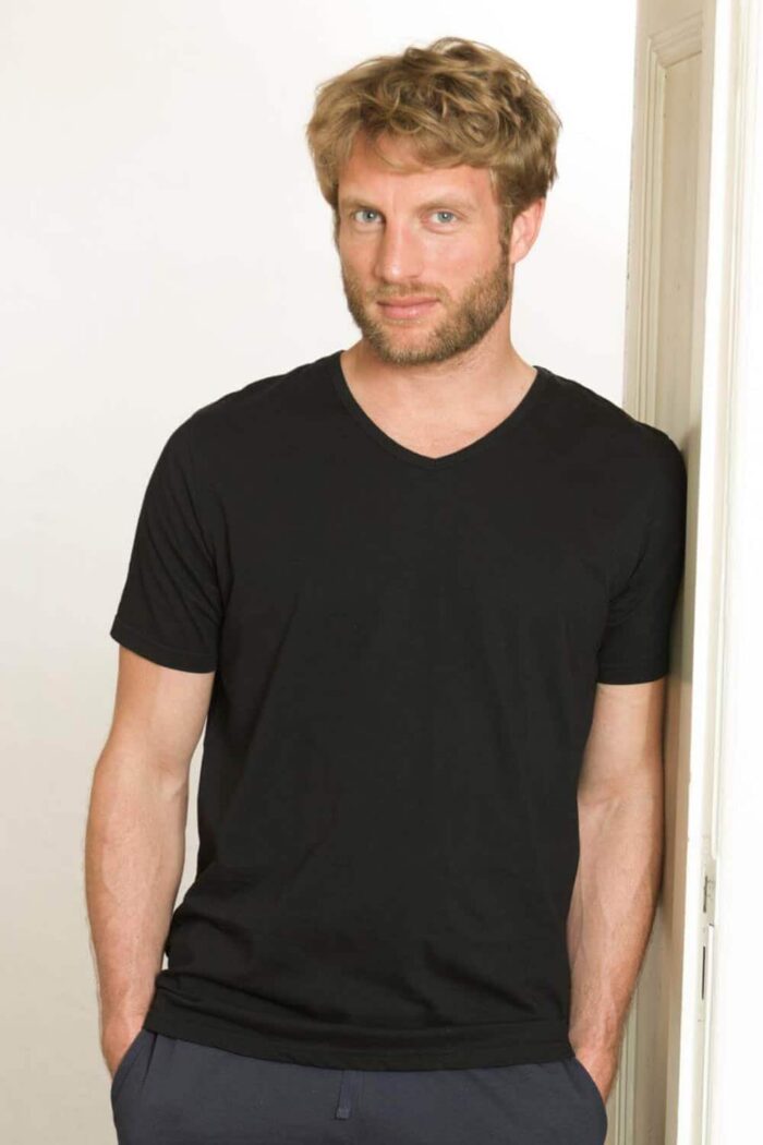 2-pack T-shirt v-hals zwart - Afbeelding 2