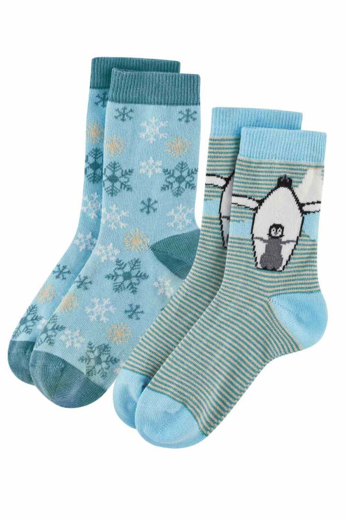 Kindersokken 2-pack pinguin
