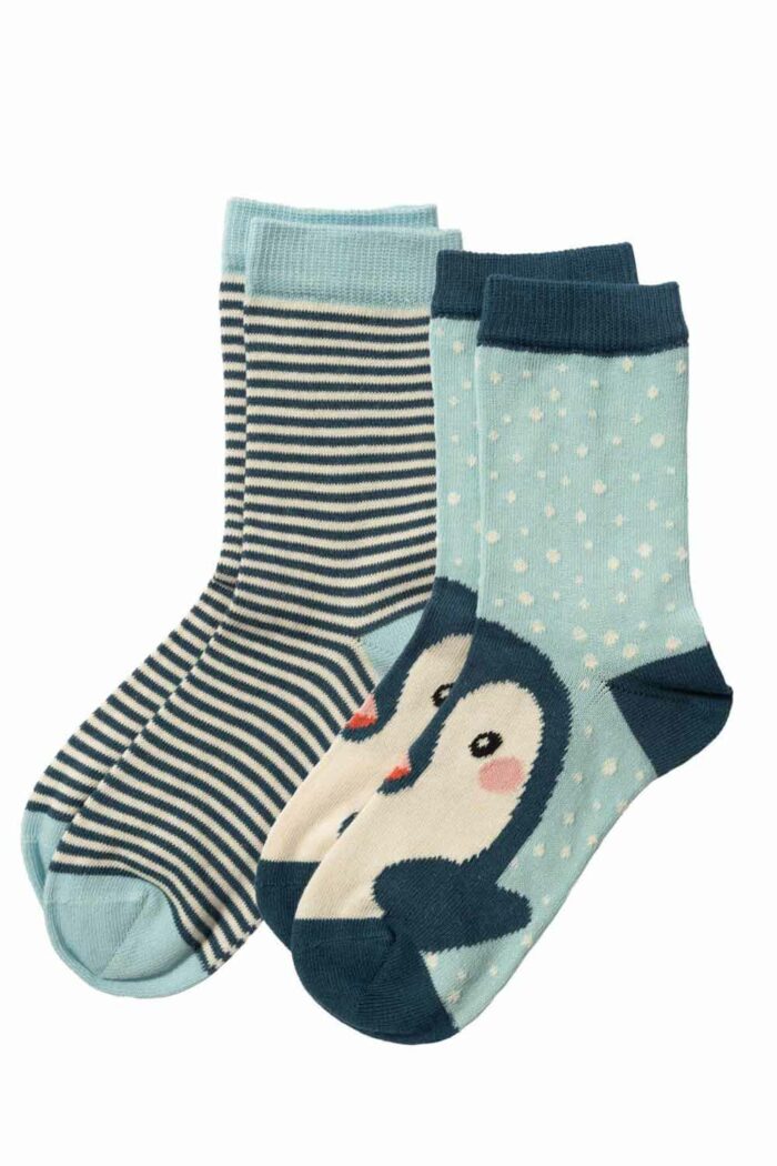 Kindersokken 2-pack kleine pinguin