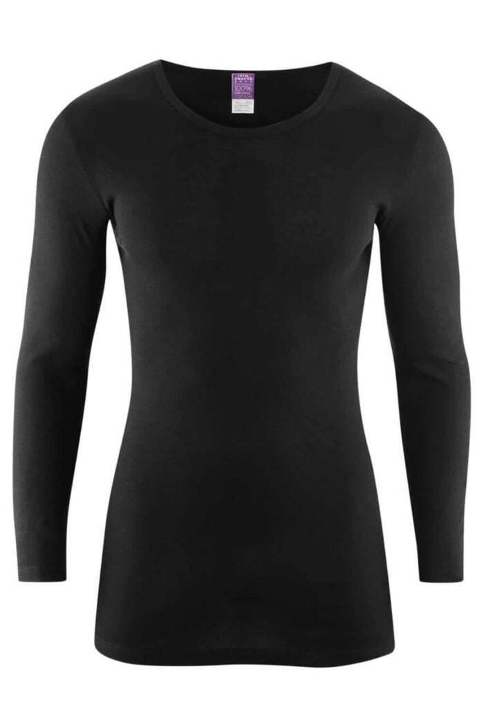 Lange mouwen shirt biokatoen zwart