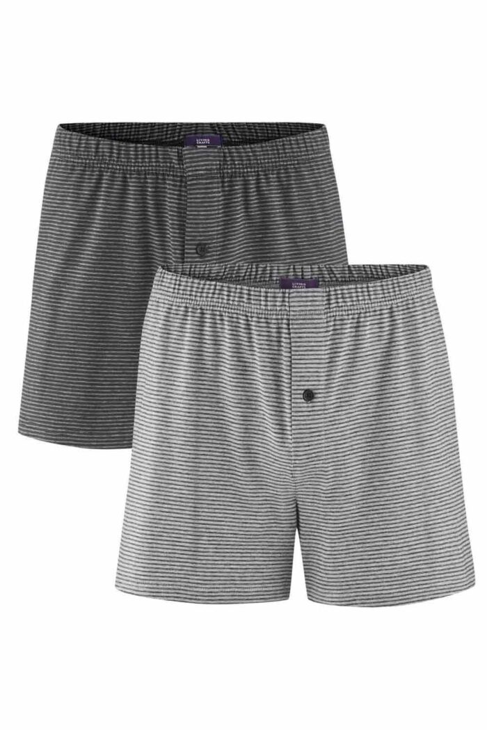 Dubbelpack boxershort los streep grijs