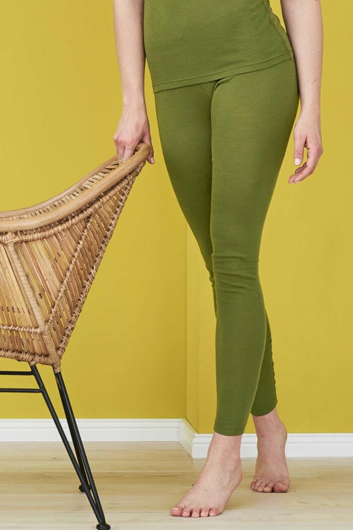Legging wol en biokatoen groen - Afbeelding 2