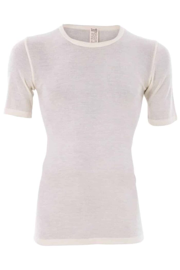 Heren t-shirt wol met zijde natuur