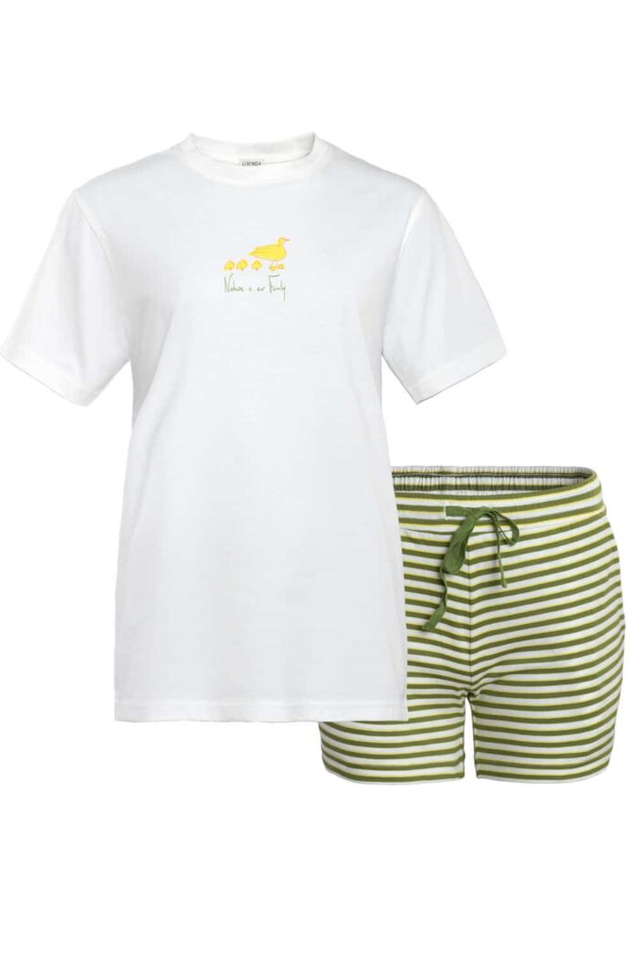 Pyjama set kort wit