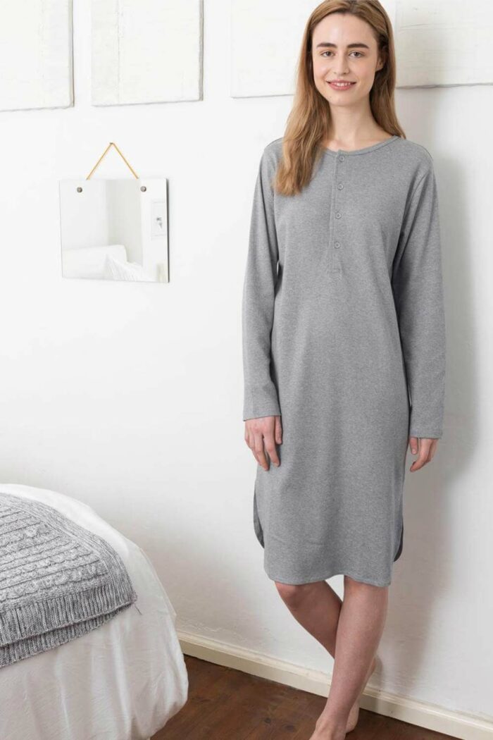 Nachthemd unisex grijs melange - Afbeelding 3